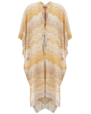 Missoni Robe Courte En Maille À Motif Zig-Zag Et À Sequins - Neutre