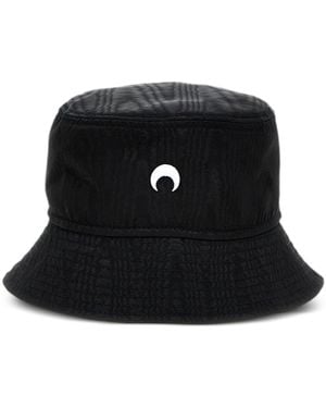 Marine Serre Moire-Effect Bucket Hat - Black