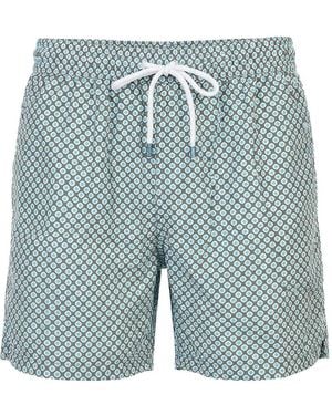 Fedeli Short De Bain À Imprimé Géométrique - Blue