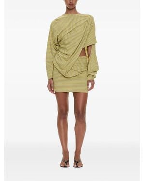 Christopher Esber Aiba Draped Striped Mini Dress - Yellow