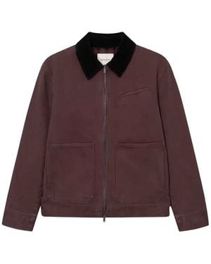 WOOD WOOD Wwbo Corduroy-Collar Jacket - Purple