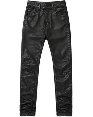 Thom Krom Coated-Finish Jeans - Black