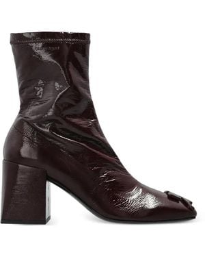 Courreges Logo-Plaque Ankle Boots - Black