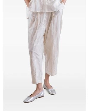 Psophia Floral-Pattern Trousers - White