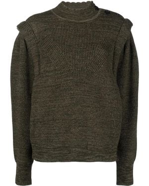 Isabel Marant Meerya パデッドショルダー セーター - グリーン