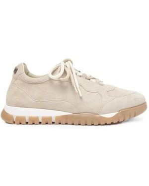 Peserico Paneled Suede Sneakers - White