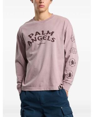 Palm Angels L/S Devil Herald T-Shirt - Pink
