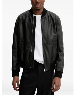 Bally Leather Bomber Jacket - Black