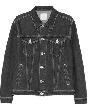 Eleventy Contrast-Stitch Denim Jacket - Black
