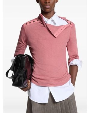 Dries Van Noten Overdyed Turtleneck T-Shirt - Pink