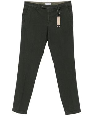 Manuel Ritz Milano Micro-Pattern Slim-Fit Pants - Black