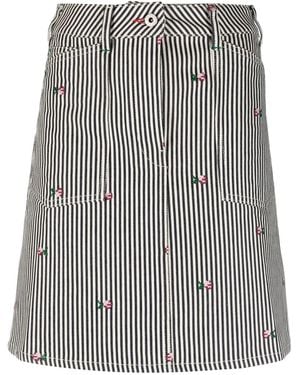 KENZO Falda de mezclilla a rayas - Blanco