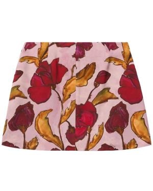 La DoubleJ Minirock Mit Blumenmuster - Rot