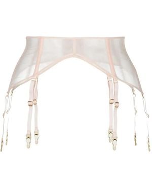 Maison Close Sheer Garter Belt - White