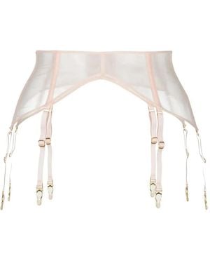 Maison Close Sheer Garter Belt - White