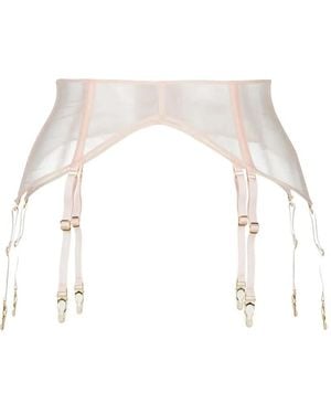 Maison Close Sheer Garter Belt - Pink