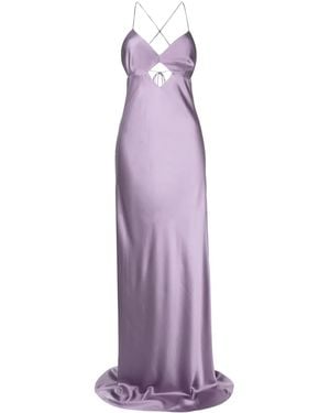 Michelle Mason Cut Out-Detail Silk Maxi Dress - Purple