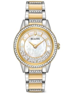 Bulova Crystal Turnstyle 32.5Mm Watch - Metallic