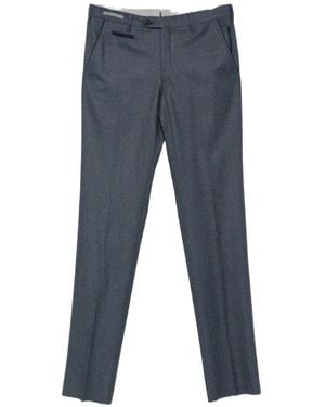 Corneliani Piped-Trim Straight-Leg Pants - Blue