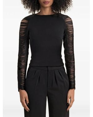 Contessa Mills Medusa Fringe-Detail Top - Black