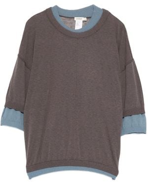COTEMP Top con cuello en contraste - Gris
