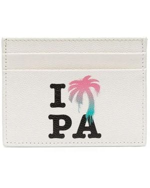 Palm Angels I Love Pa Leather Cardholder - White