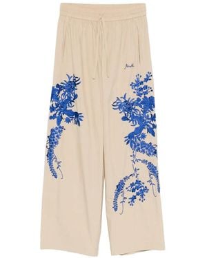 P.A.R.O.S.H. Floral-Embroidered Pants - Blue