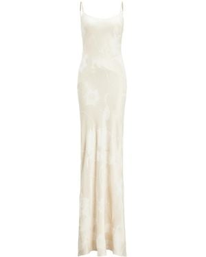 Ralph Lauren Lori Floral Lamé Jacquard ドレス - ホワイト