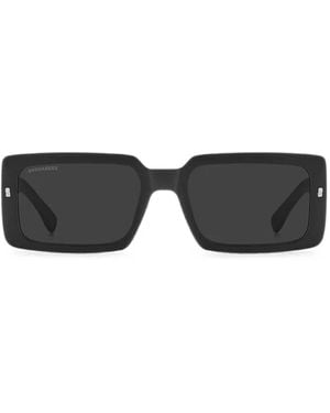 DSquared² Icon Rectangle-Frame Sunglasses - Black