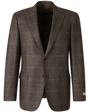 Canali Blazer Monopetto A Quadri - Nero