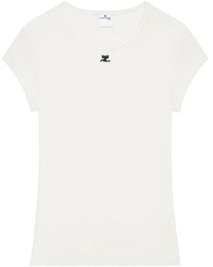 Courreges Camiseta con logo - Blanco