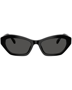Swarovski Crystal-Embellished Geometric-Frame Sunglasses - Black