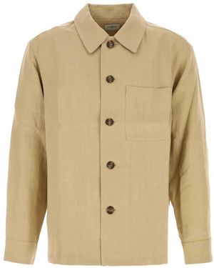 LeKasha Button Linen Overshirt - Natural