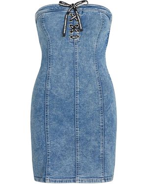 Karl Lagerfeld タイフロント デニムミニドレス - ブルー
