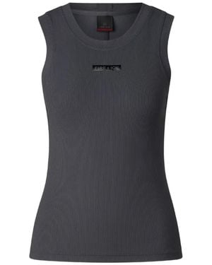 Bogner Fire + Ice Ribbed-Knit Logo-Print Top - Black