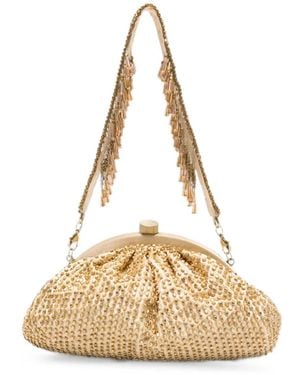 SLO_HAND_MADE Bead-Embellished Clutch Bag - Natural