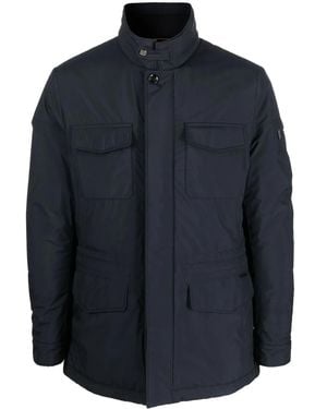 Moorer Button-Fastening Long-Sleeve Jacket - Blue
