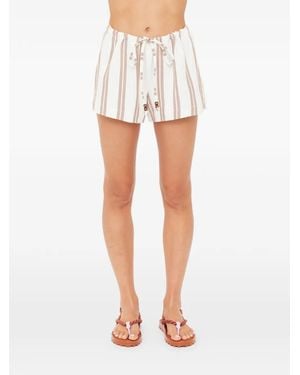 The Upside Baja Elias Striped Shorts - White