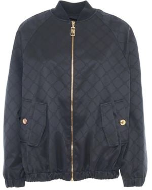 Elisabetta Franchi Bomber Con Monogramma - Nero