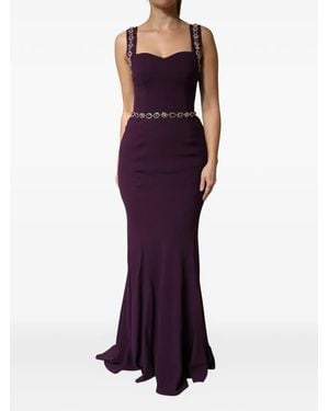 Dolce & Gabbana Embellished Mermaid Gown Maxi Dress - Purple