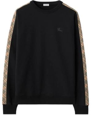Burberry Check-Trimmed Sweatshirt - Black
