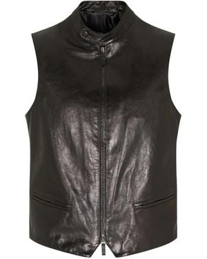 Giorgio Armani Chaleco con cremallera - Negro