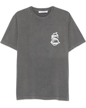 Etudes Studio Emblem-Print Short-Sleeve T-Shirt - Gray