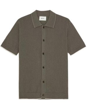 NN07 Nalo Textured-Knit Shirt - Grey