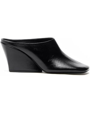 Proenza Schouler Slant Leather Mules - Black