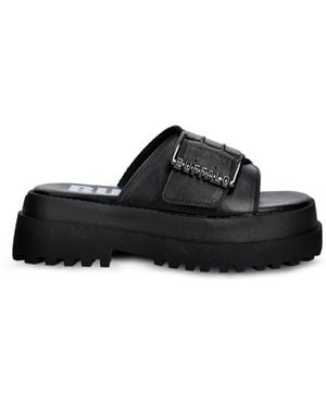 Buffalo Pluto Slide Buckle Sandals - Black