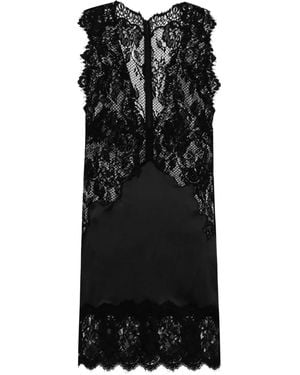 Dolce & Gabbana Lace-Trimmed Slip Mini Dress - Black