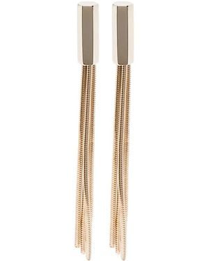 Tom Ford Colored Brass Earrings With Dangling Fringes - White