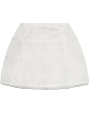 Blumarine Lace-Panelled Mini Skirt - White