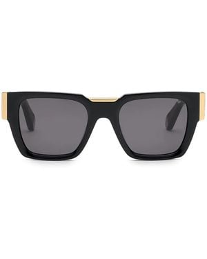 Philipp Plein Logo-Plaque Square-Frame Sunglasses - Grey
